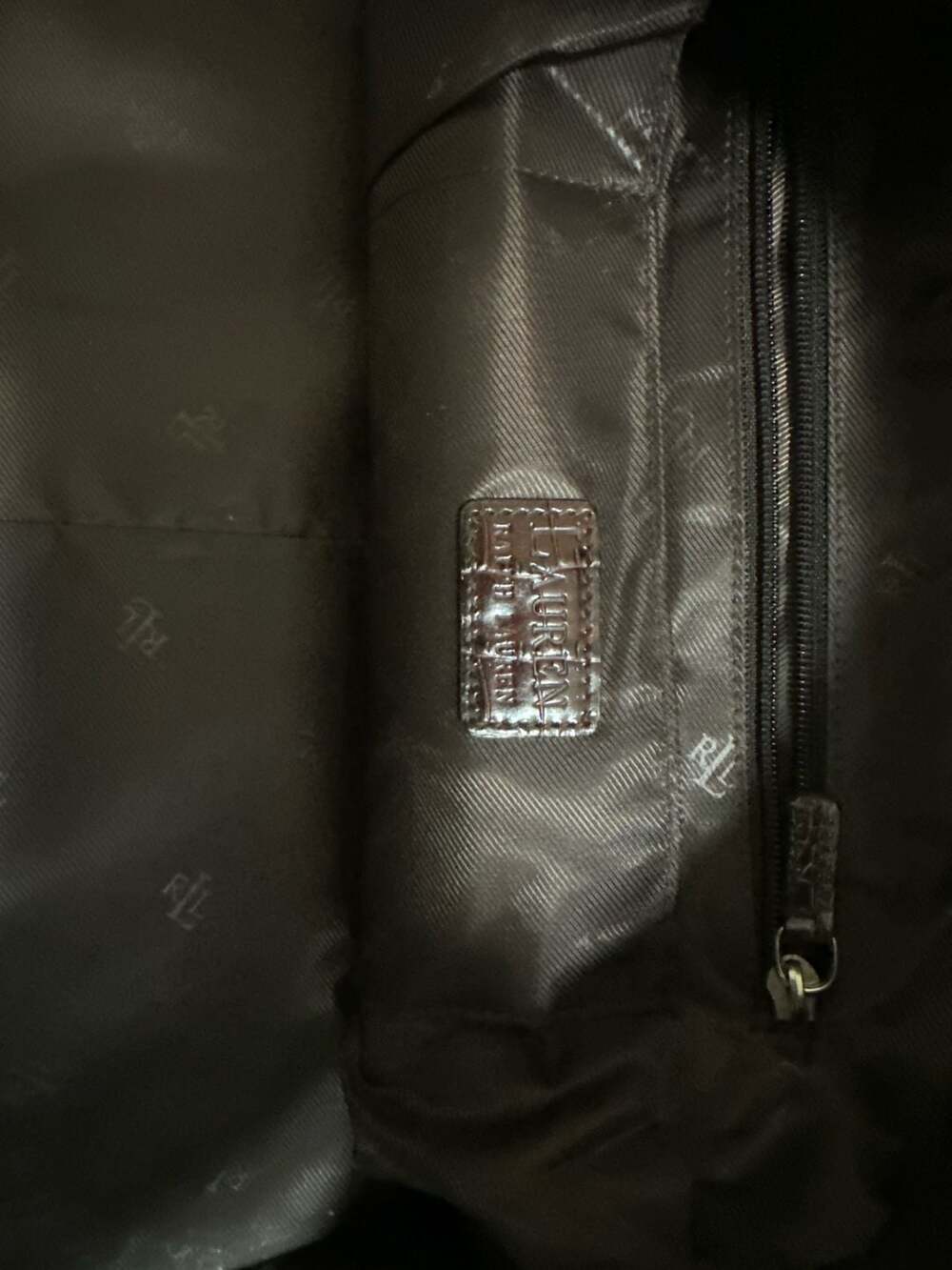 Vintage Ralph Lauren Dark Brown Suede and Croc-Embossed Leather duffleBag